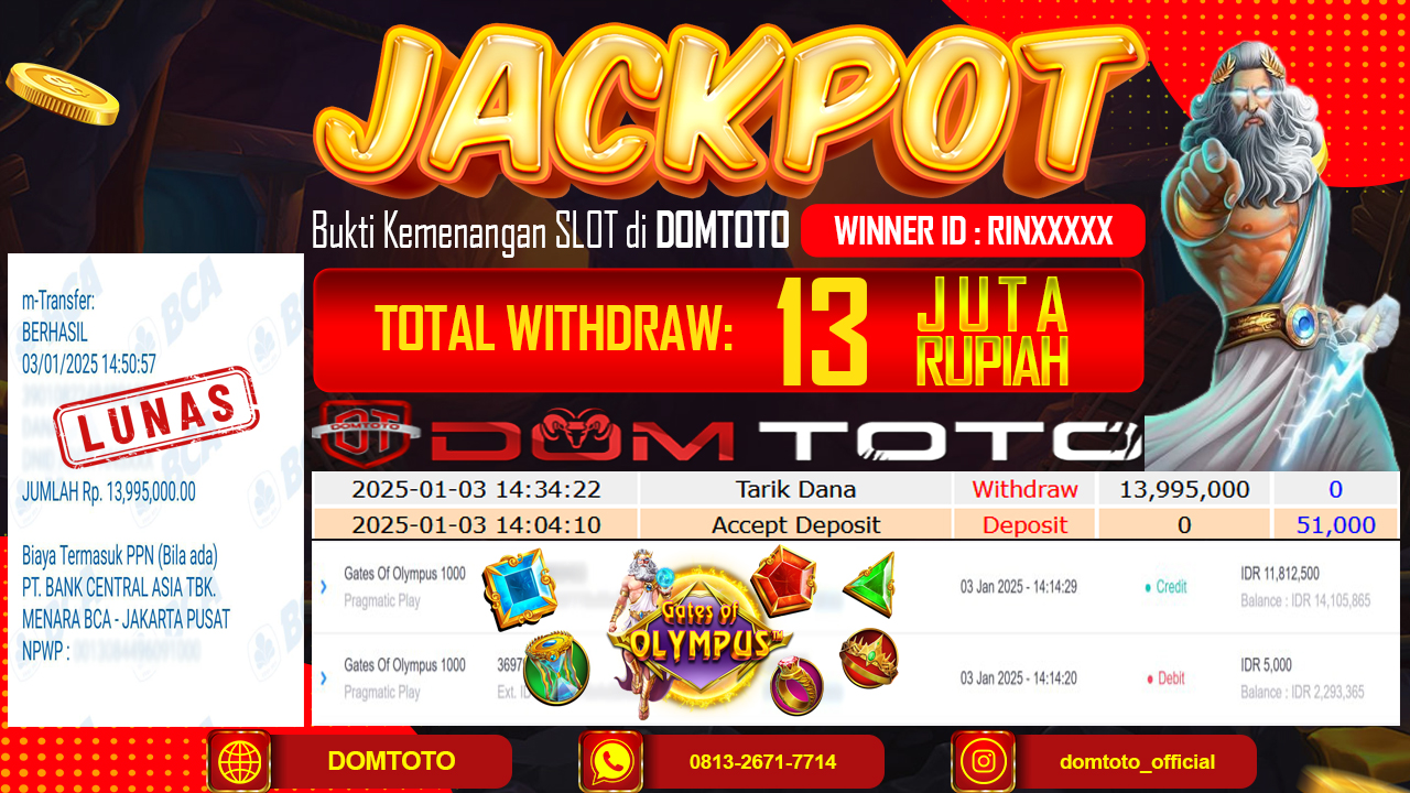 JACKPOT SLOT GATE OFF OLYMPUS 1000 03 JANUARI 2025